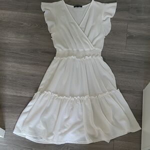 Caution To The Wind White Wrap Sundress Size Small